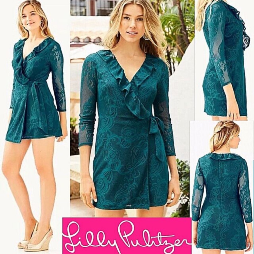 💖 Lilly Pulitzer Tiki Wrap Ruffle Romper Small NWT 💖